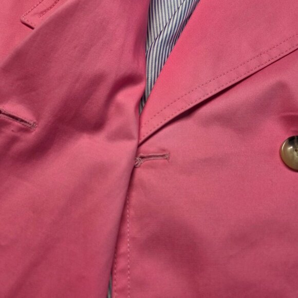 Talbots Petite Large Bright Pink Collared Button Up Longsleeve Blazer Jacket - Picture 11 of 14